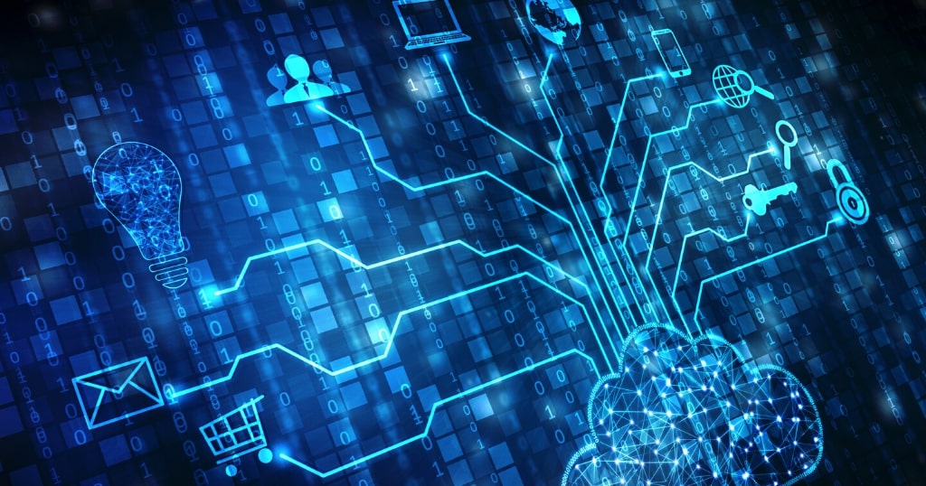 2d rendering Cloud computing, Cloud Computing Concept - Illustration